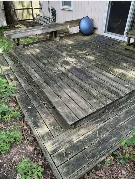 Deck before power washing