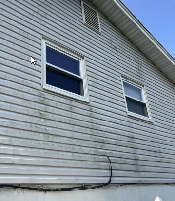 House siding before cleaning