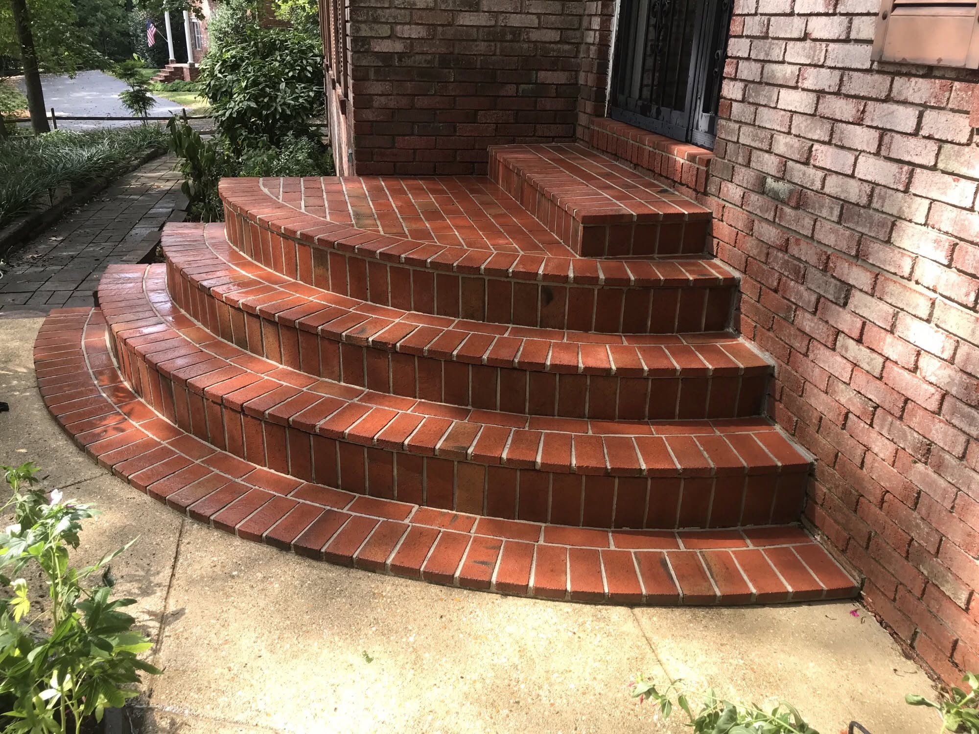 Brick steps after cleaning