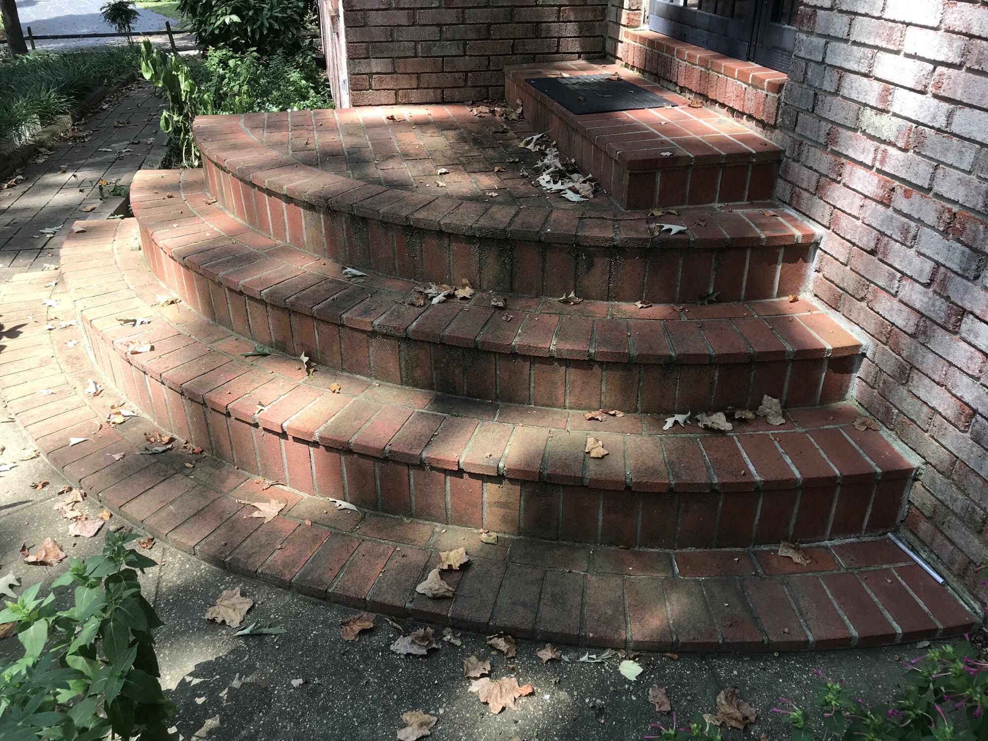 Brick steps before cleaning
